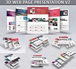 11个网站页面3D展示模型(第二套)：3D Web Page Presentation V2